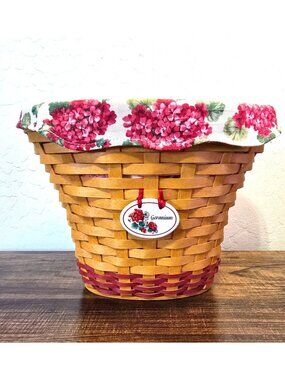 2002 Longaberger Geranium May Series Basket Combo Signed Bonnie Longaberger
